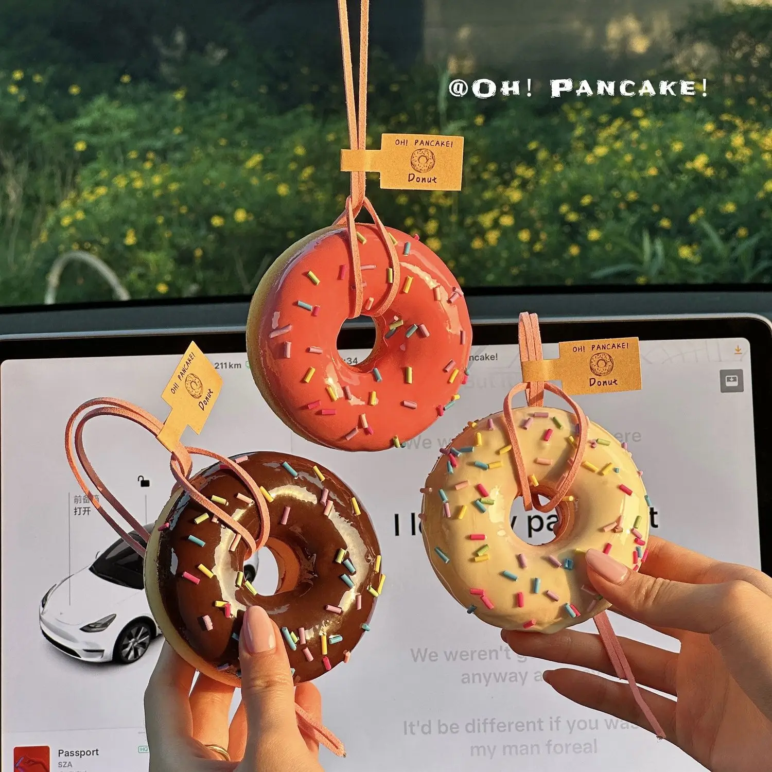 

Universal Braided Mobile Phone Lanyard Donut cartoon Hanging Chain Ring Cord with Patch Wrist Strap Cell Phone Detachable