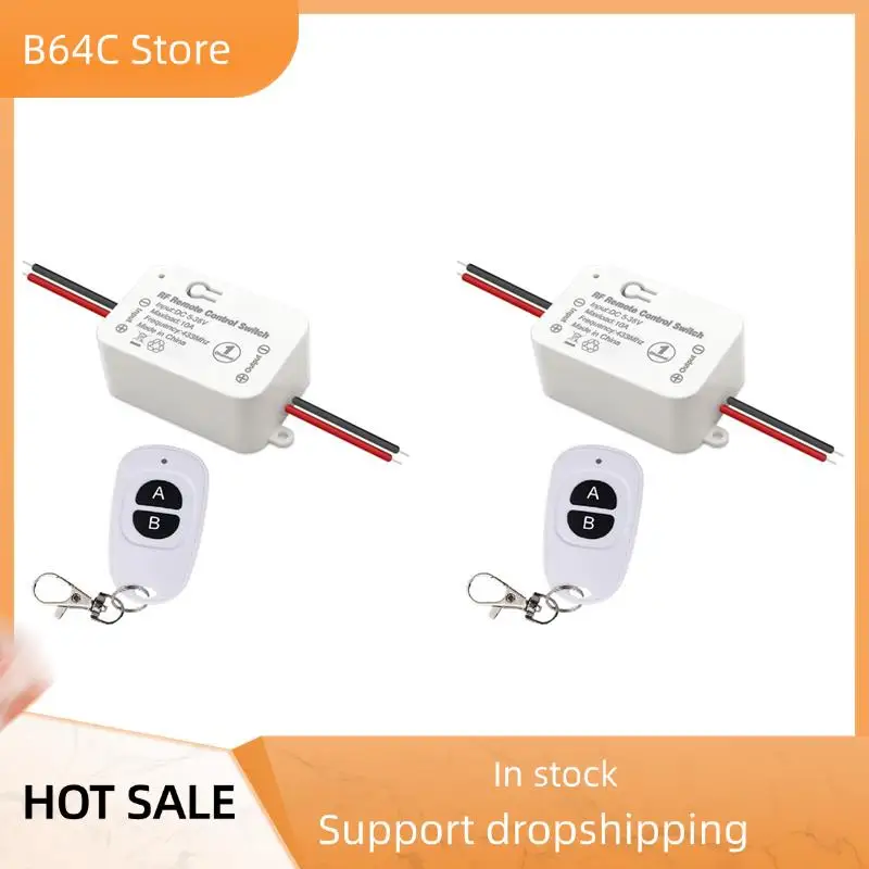 

B64C 2X 433Mhz Wireless Remote Control Switch 10A DC 6V 12V 24V 30V 36V Mini RF Relay Receiver Transmitter