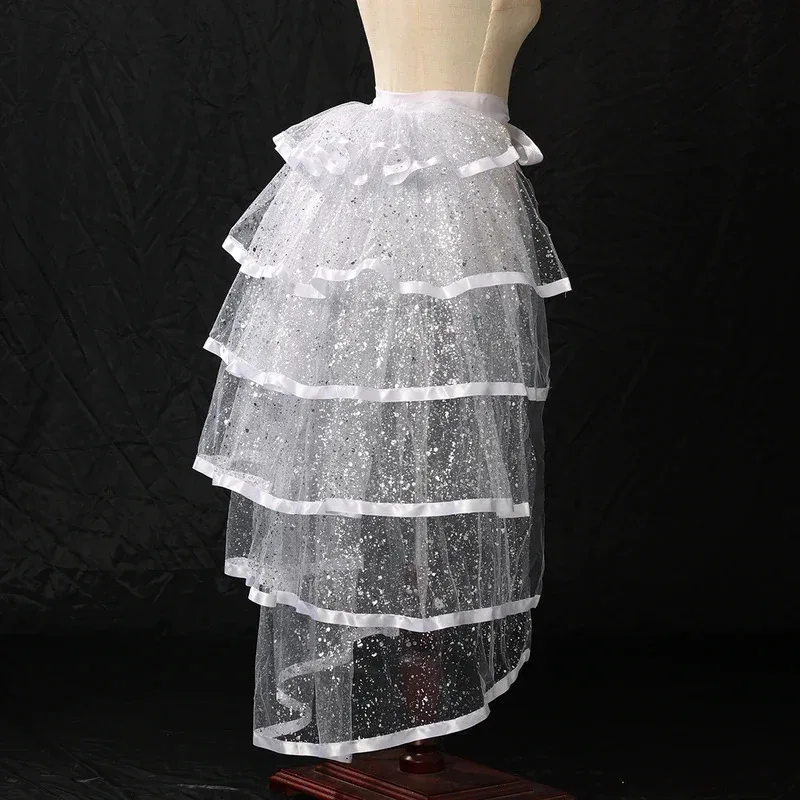 

NewSteampunk Tutu Skirt for Ladies Gothic Style Hot Stamping Rock Party Layered Ruffle Cake Party Bustle Bubble Underskirt2025