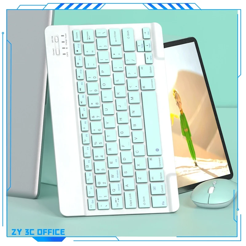 Cross Border 10 Inch Bluetooth Keyboard For Ipad Suitable For Tablets Mobile Phones Touch Charging Personalized Color Printi