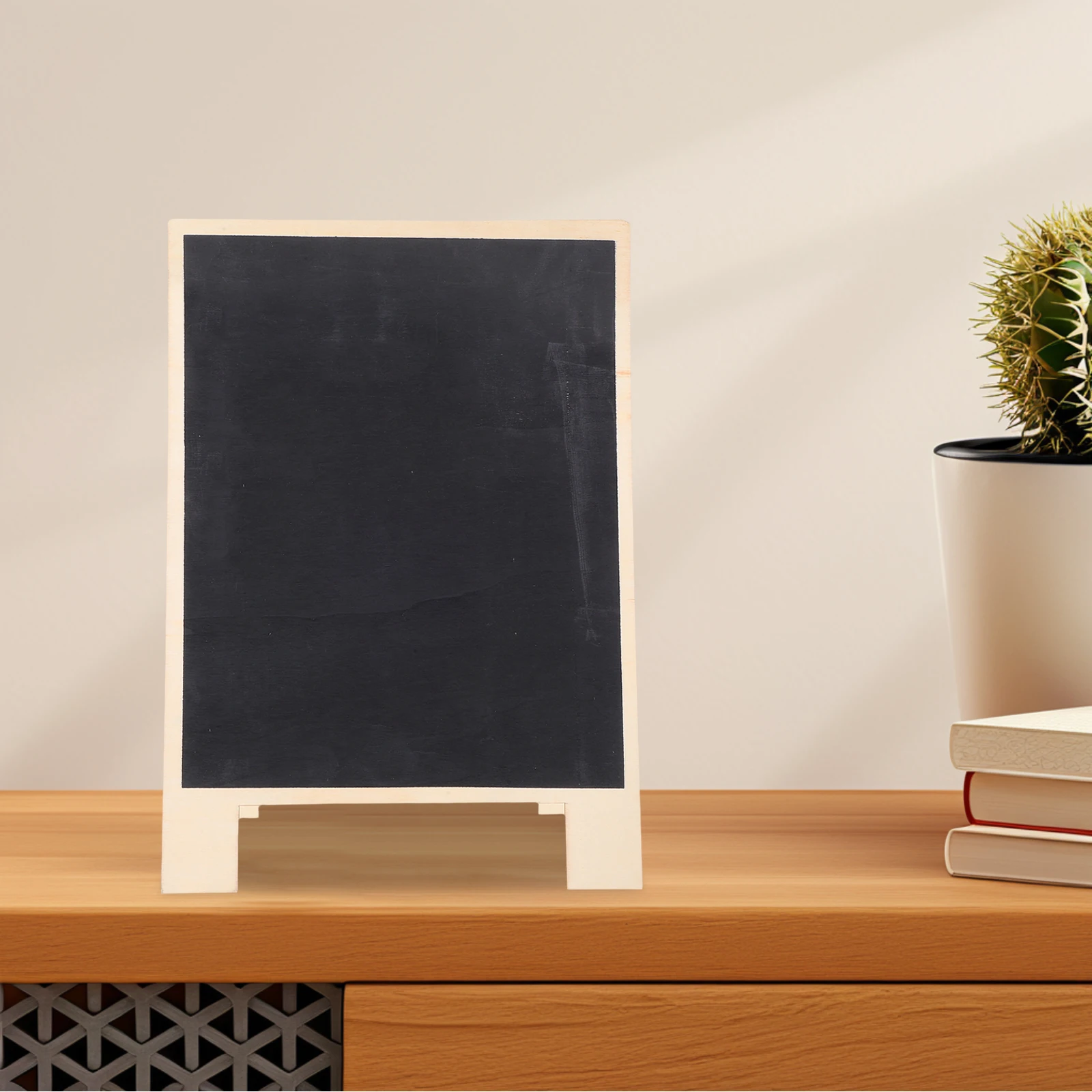 Double-Sided Blackboard Sign Wooden Tabletop Chalkboard for Kitchen Office Home Decor Menu Display Message Board for Events