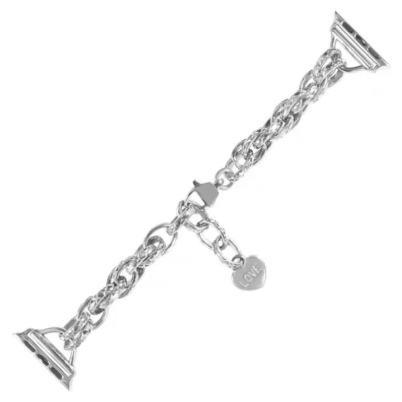 Bracciale a catena in acciaio inossidabile per cinturino Apple Watch serie SE 7 6 5 4 3 cinturino in metallo 38mm 40mm 41mm 42mm 44mm 45mm ragazza