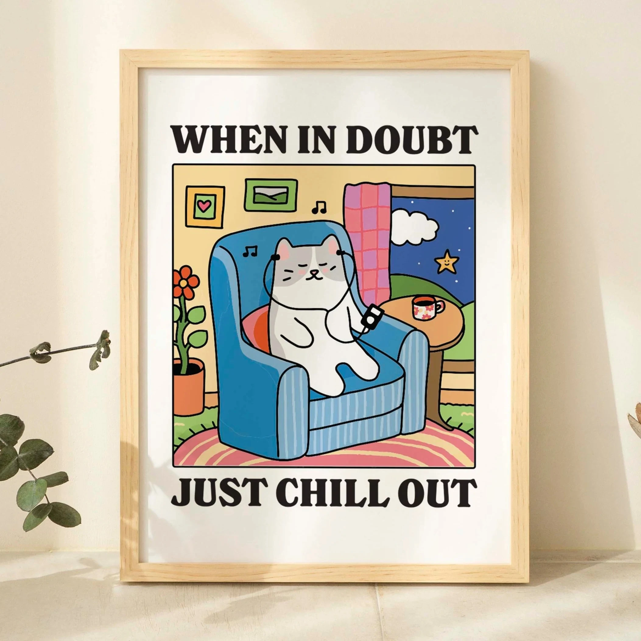 

Modern Cartoon Relax When There Are Problems Wall Art Prints Canvas Painting Poster Picture For Living Room Bedroom Home Decor