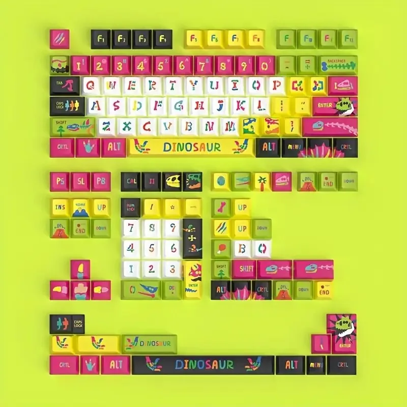 Dinosaur Bone-Themed Keycaps - Exquisite Dinosaur Bone Patterns - The Perfect Choice For Dinosaur Enthusiasts