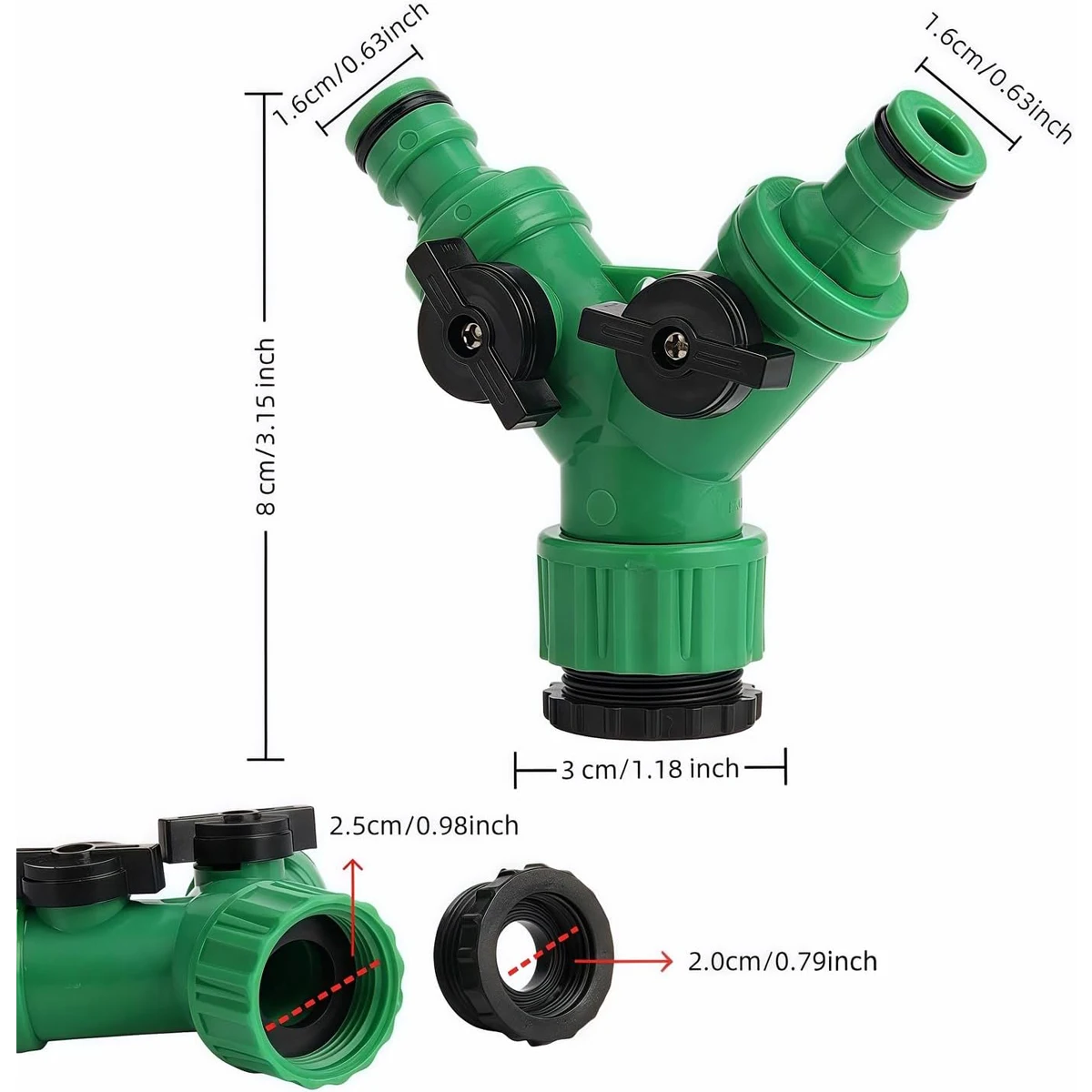 Two-way Garden Water Pipe Joint Adapter Cure Pvc Valves Quick Connector Hose Coupling Watering Quick-connect Irrigation Fitting