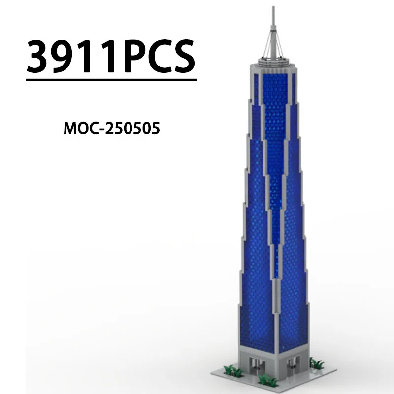 MOC-250505 Конструктор «Всемирный торговый центр. Башня Свободы». Модель для сборки, 3911 деталей. Забавная игрушка на день рождения, подарок на Рождество и Новый год.