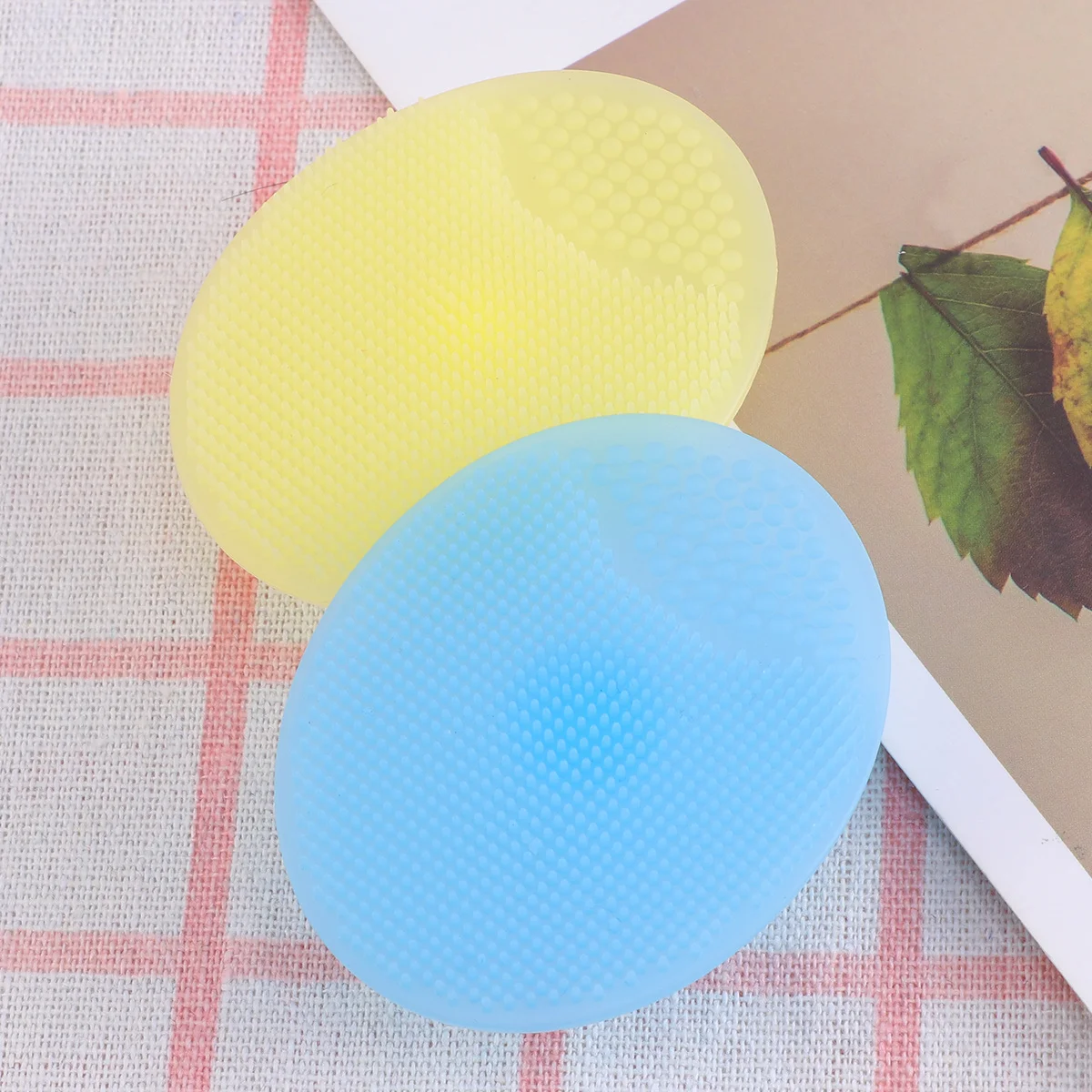 2 قطعة فرشاة وجه سيليكون وسادة تنظيف الوجه للبشرة الحساسة عدم الانزلاق مقبض منظف الجسم أداة خفيفة مضادة للبكتيريا للجميع #4