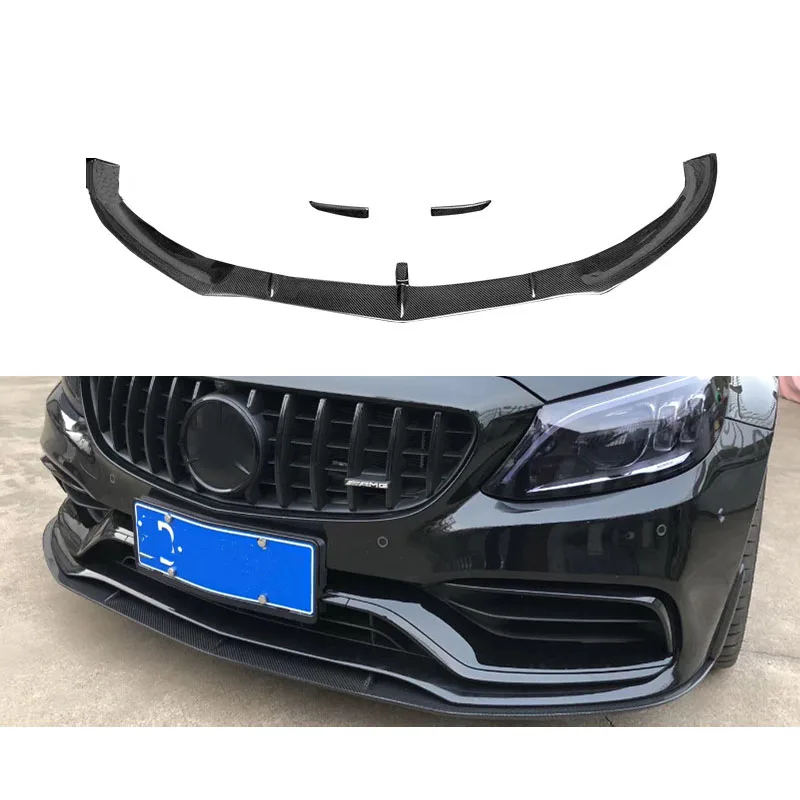 

For Mercedes C-Class W205 C63 Carbon Fiber Front Lip Front Shovel Chin Wrap Bumper Diffuser Body Kit