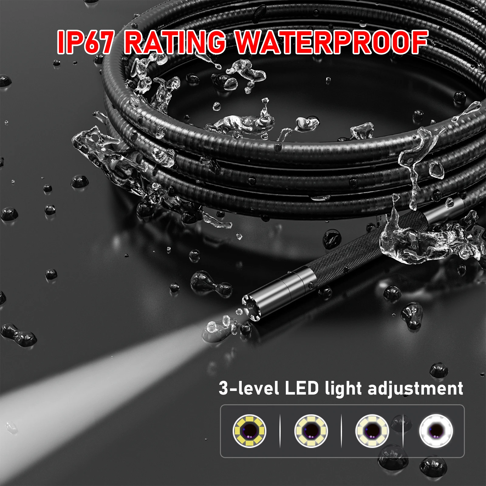 3.9mm/6mm/8mm 360 °   조명이 있는 관절형 내시경 카메라, 안드로이드/iOS 폰과 호환되는 내시경