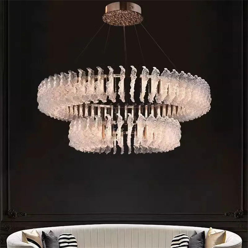 Imagem -03 - Modern Home Decoração Crystal Chandelier Sala Pingente Lâmpada Sala de Jantar Luzes Pingente Iluminação Interior Novo 2024