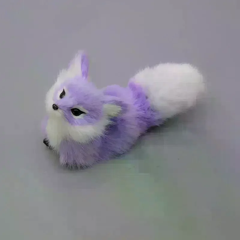 Soft Squatting Mini Plush Simulation Fox Soft Lifelike Plush Stuffed Fox Doll Cute Colorful Animal Figurine Home Decor