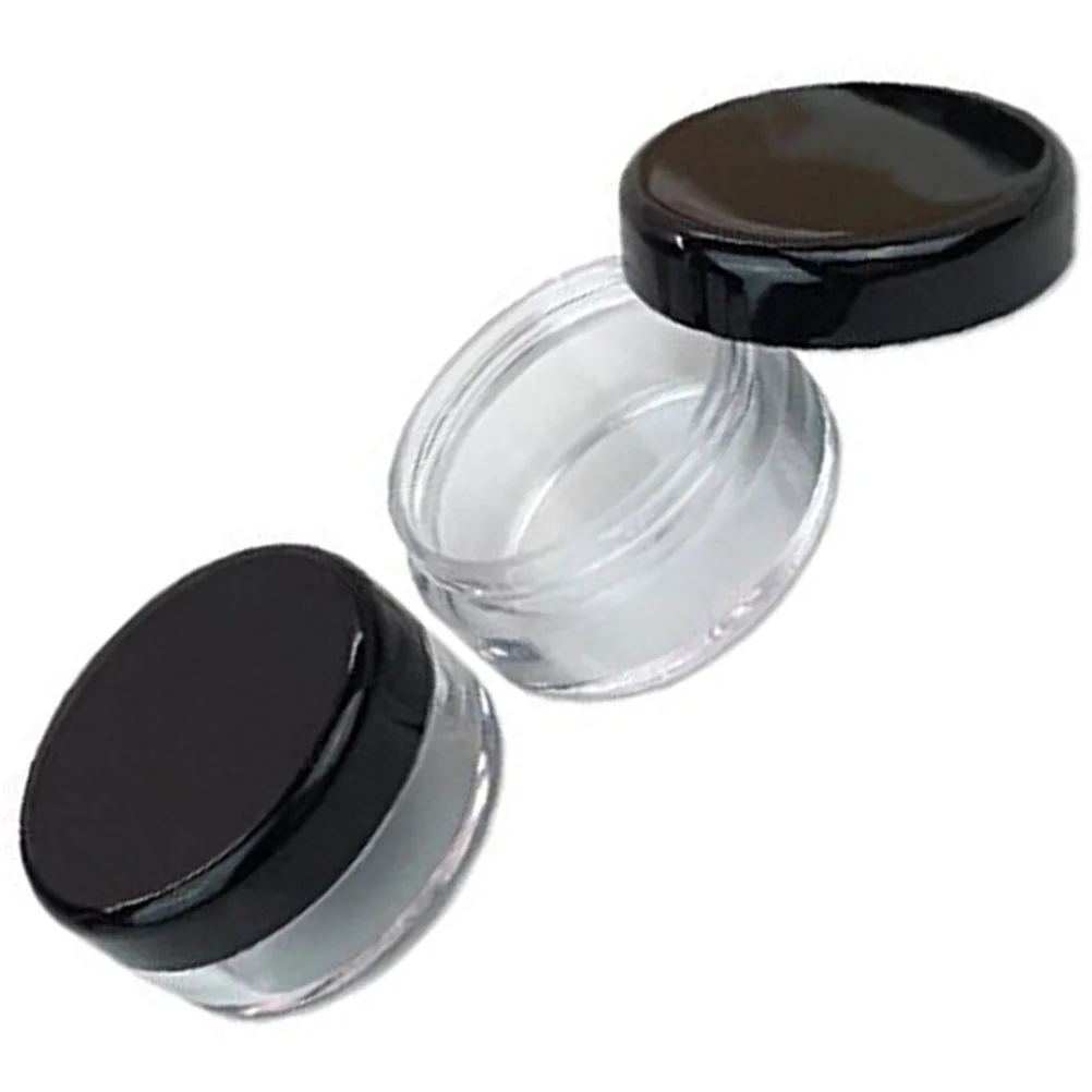 

50pcs Container Empty 5g/5ml Plastic Round Jar Pot with Lid (Black Lid)