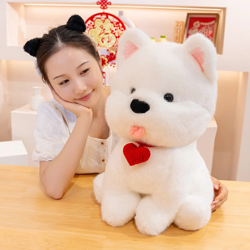 25-45cm quente cabelo fofo west highland cão com amor coração brinquedos de pelúcia macio dos desenhos animados filhote de cachorro bonecas para crianças presentes decoração de casa