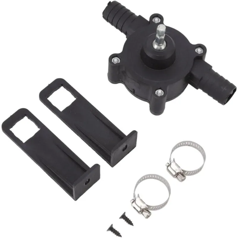 4.96 Inch Centrifugal Self-Priming Drill Pump, Portable Water & Oil Fluid Transfer Tool with 6 Accessories, Household Use