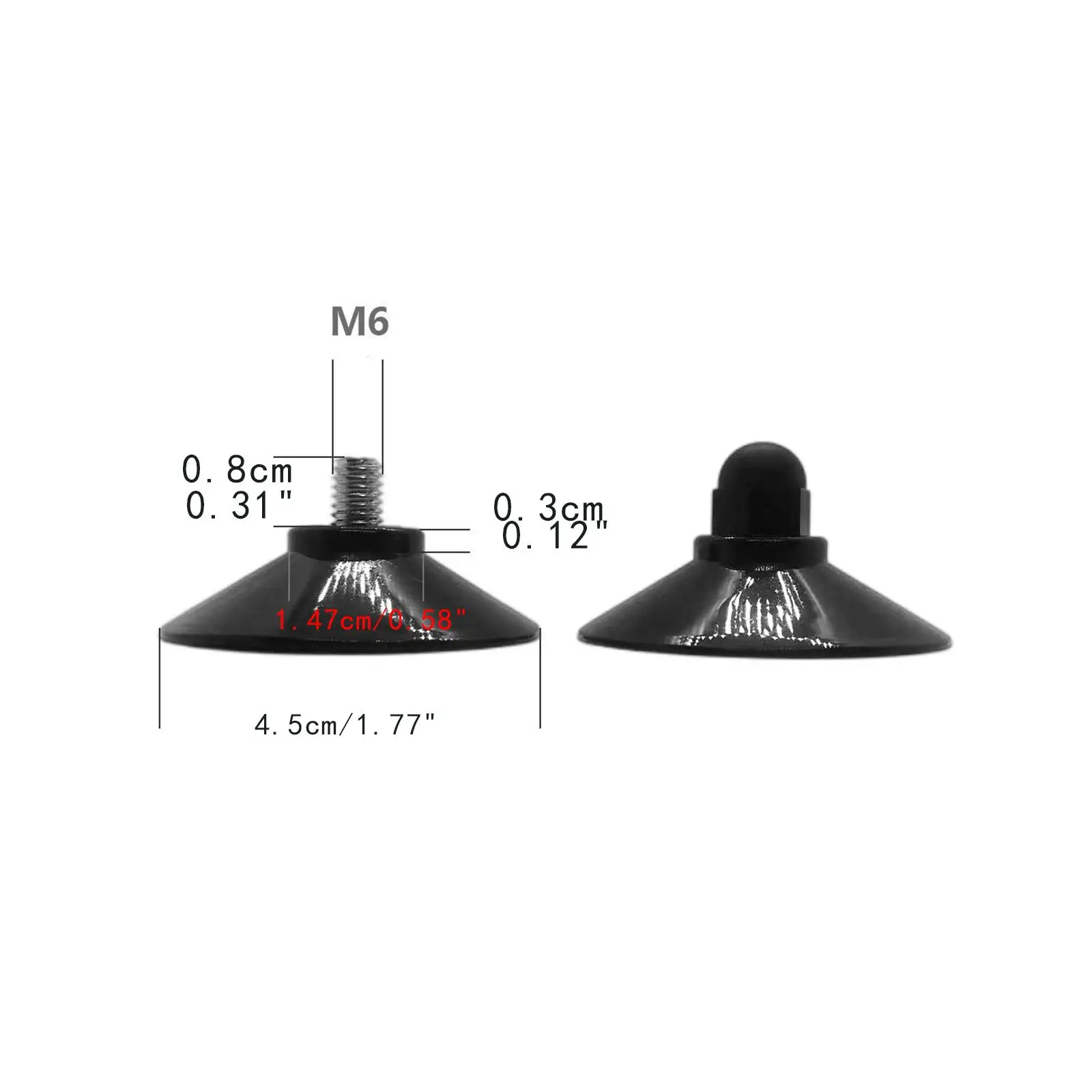 Ventosa professionale diametro 10x M6 con vite per specchio domestico