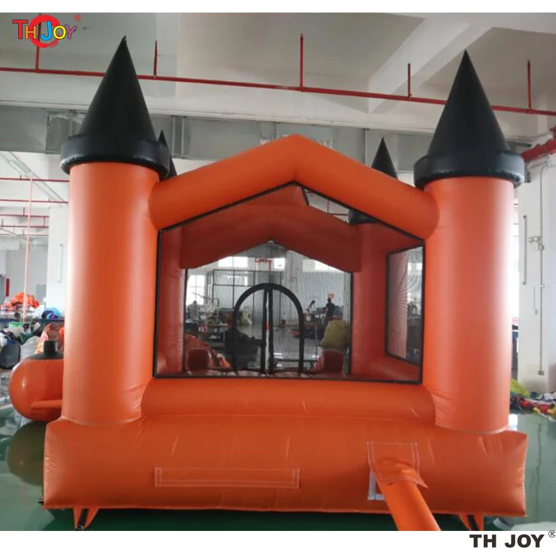 Nouveau Design 4.5x3.5m gonflables fête d'halloween château gonflable toboggan combo citrouille Orange maison de rebond pour les événements de fête