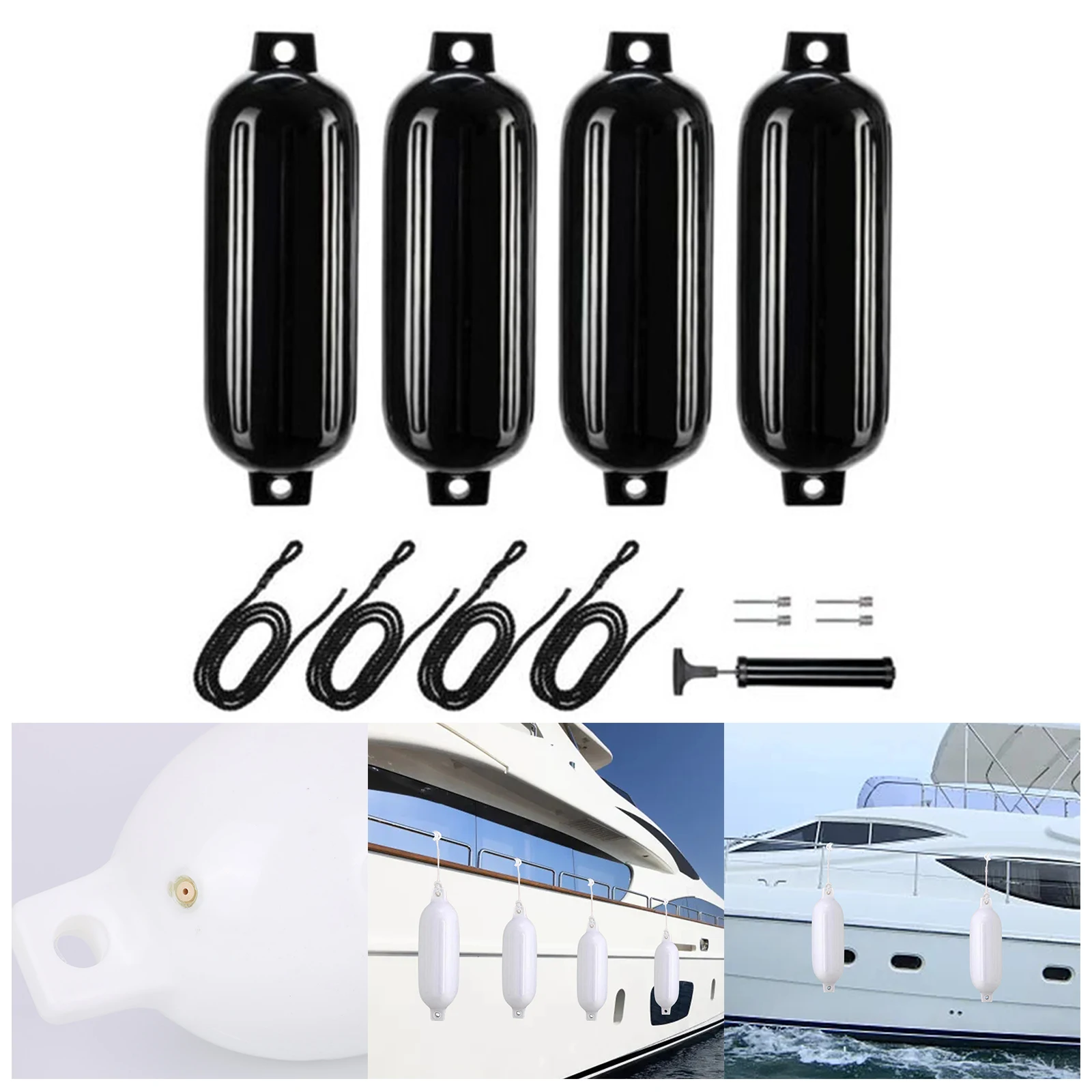 4x Boat Fenders Buoys Protector 11x40cm Accessories Boat Bumpers For Pontoon Boat Fenders 4 Pack Boat Fenders For Docking