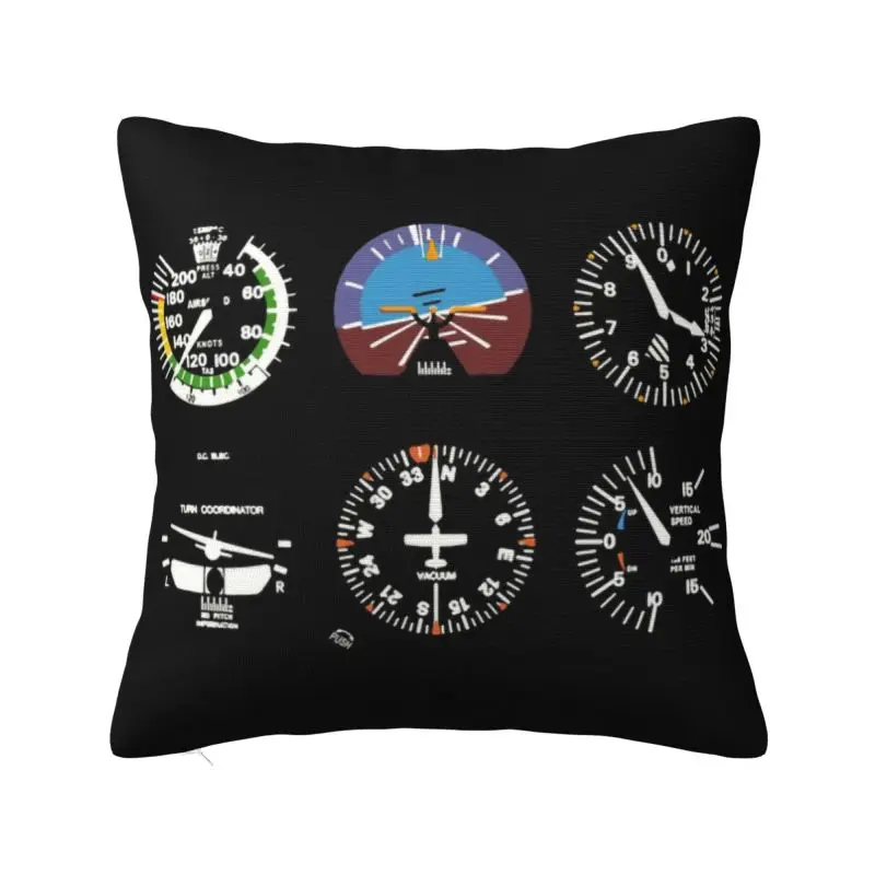 

Luxury Cockpit Six Dials Flight Simulator Pilot Cushion Cover for Sofa Soft Airplane Aircraft Throw Pillow Case for Living Room