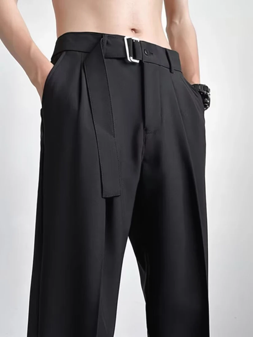 

Мужские повседневные брюки American Sle Ice Silk, свободные, прямого кроя, не требующие глажки, устойчивые к сминанию, цвет Paris Bule, модные, универсальные