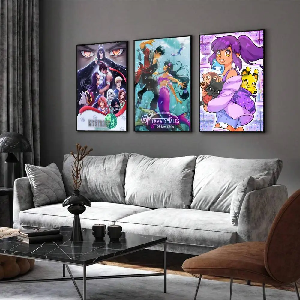 Cartoon Anime A-Aphmau Poster Home Living Bed Room Bar Hallway Sticky Wall Printing Waterproof Aesthetic Decor