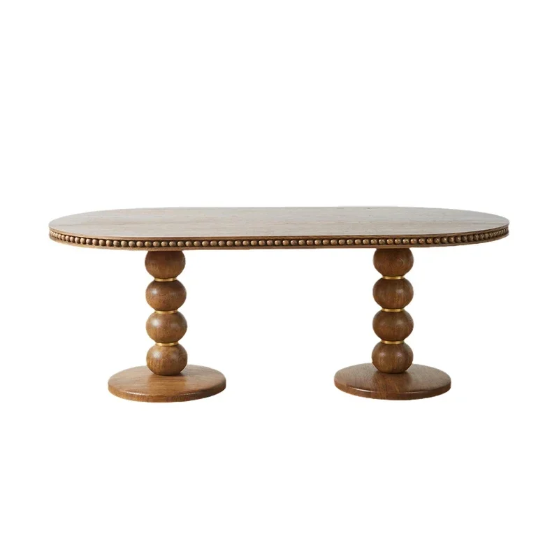 

Dining Table French Retro Retro Simple Oval Small Apartment Dining Table