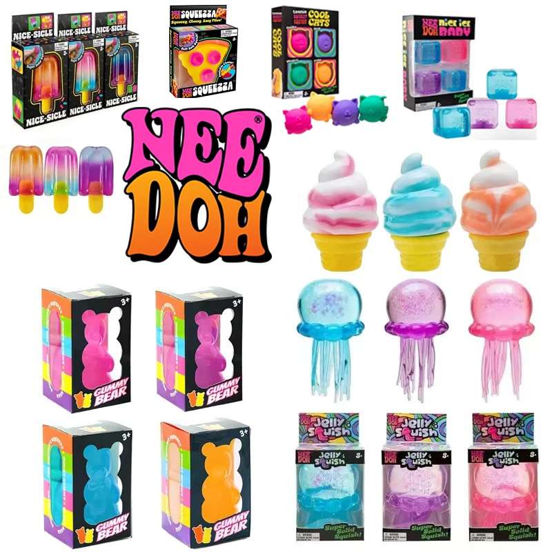 Schylling NeeDoh Nice Cube Nice-Sicle Sensory Fidget Toy Squishy Slow Rising Squeeze Cube Stress Relief Anti Anxiety Focus Gift