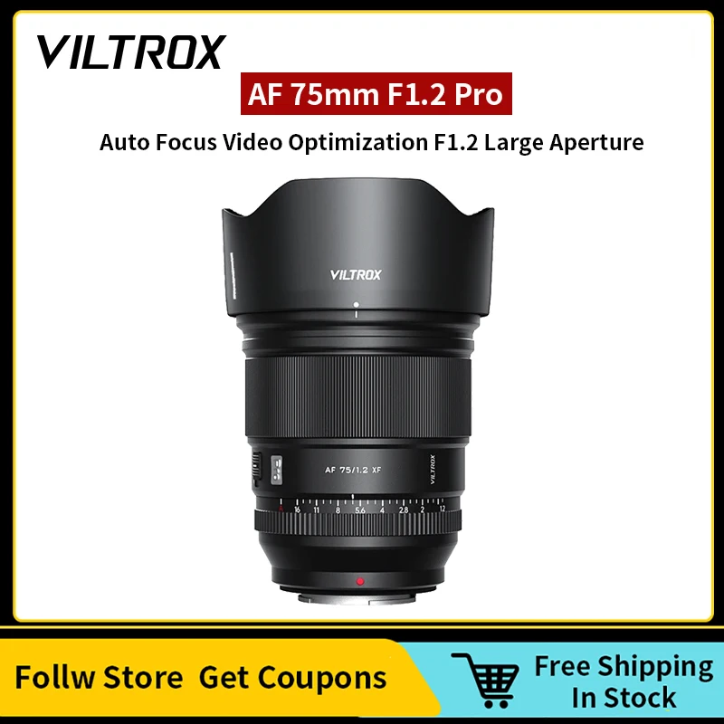 VILTROX 75mm F1.2 Fuji X Lens Auto Focus Large Aperture Portrait APS-C Prime Lens for Fujifilm XF Mount Nikon Z Sony E-Mount