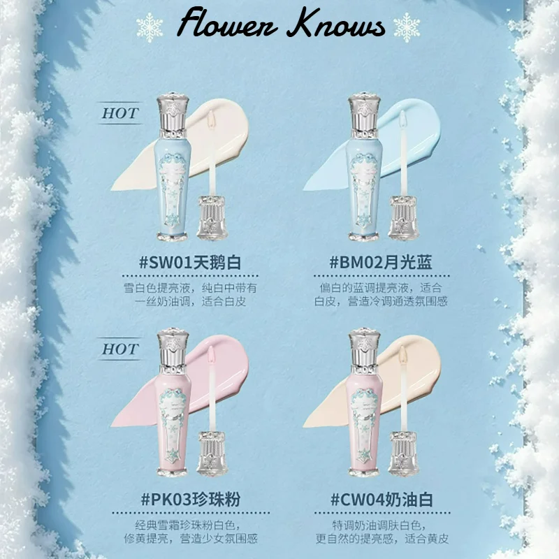 Flower Knows Snow Ballet Collection Moisturizing Brighten Liquid Water Feeling Lightweight Facial Modif Face Makeup
