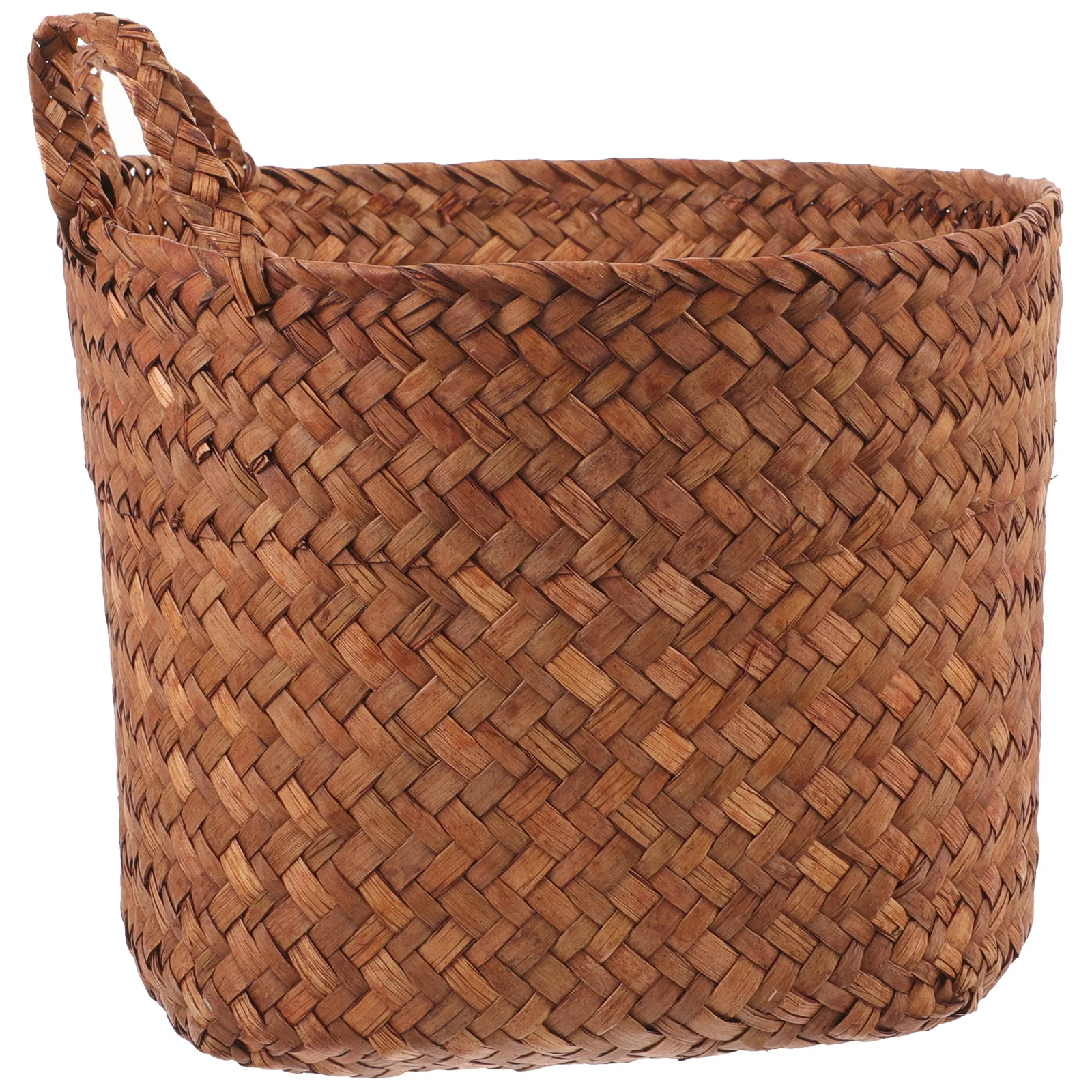 

Portable Hand Woven Straw Basket Cat Ears Decorative Flower Storage Basket Desktop Organizer for Home Small Items