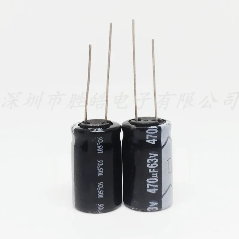 Capacitor eletrolítico de alumínio, alta qualidade, 63V470uF, volume 12,5x20mm, 10pcs, 100pcs