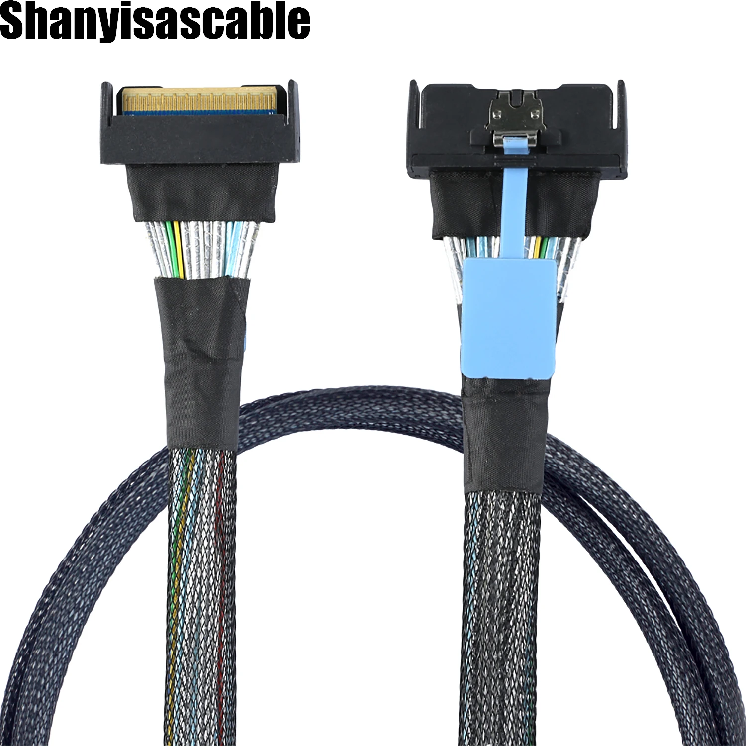 

1.0M Mini Edge IO MCIO STR SFF-8654 PCI-E Slimline SAS 8i 74Pin Male to SFF-8654 SAS 5.0 74Pin Male SFF-8654 Extender Cable