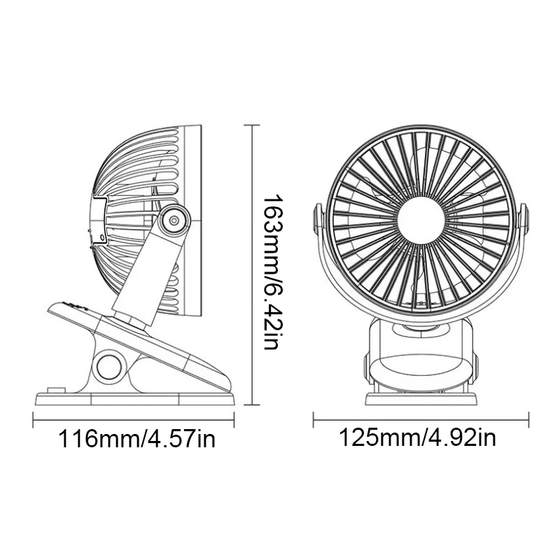 Portable USB Mini Handheld Clip Fan Convenient And Ultra-quiet Electric Fan Rechargeable Student Cute Small Cooling Ventilador