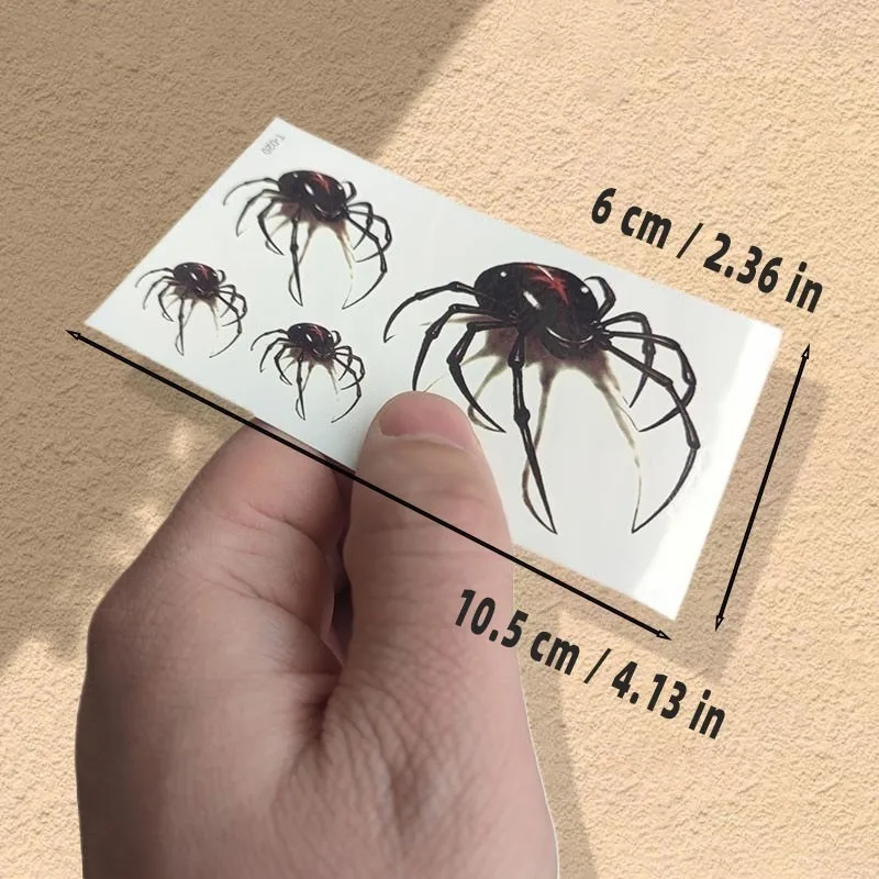 不気味なスパイダー タトゥー ステッカー – ハロウィン ホラー用防水