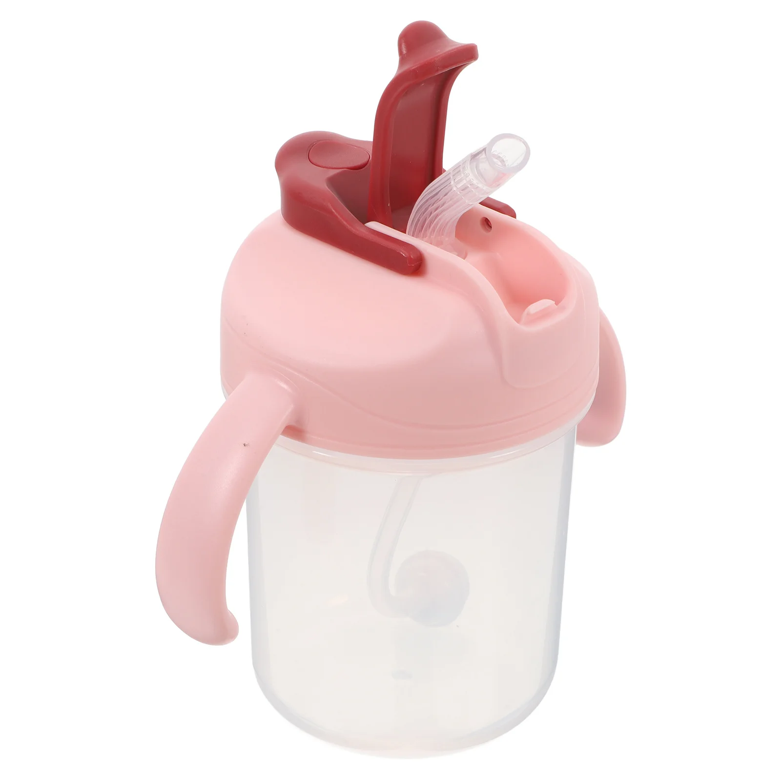 

300Ml Elderly Sippy Cup with Anti Choke Weighted Straw Spill Resistant Lid Two Handles for Dysphagia Disabled Hospital Home Care