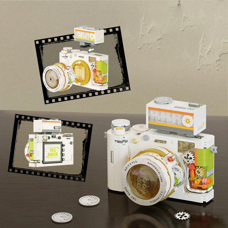 Retro Camera Bouwpakketten Micro Bouwstenen Set Model Verjaardagscadeaus voor Volwassen Kinderen Kind Collectible Speelgoed Idee Bricks Sets