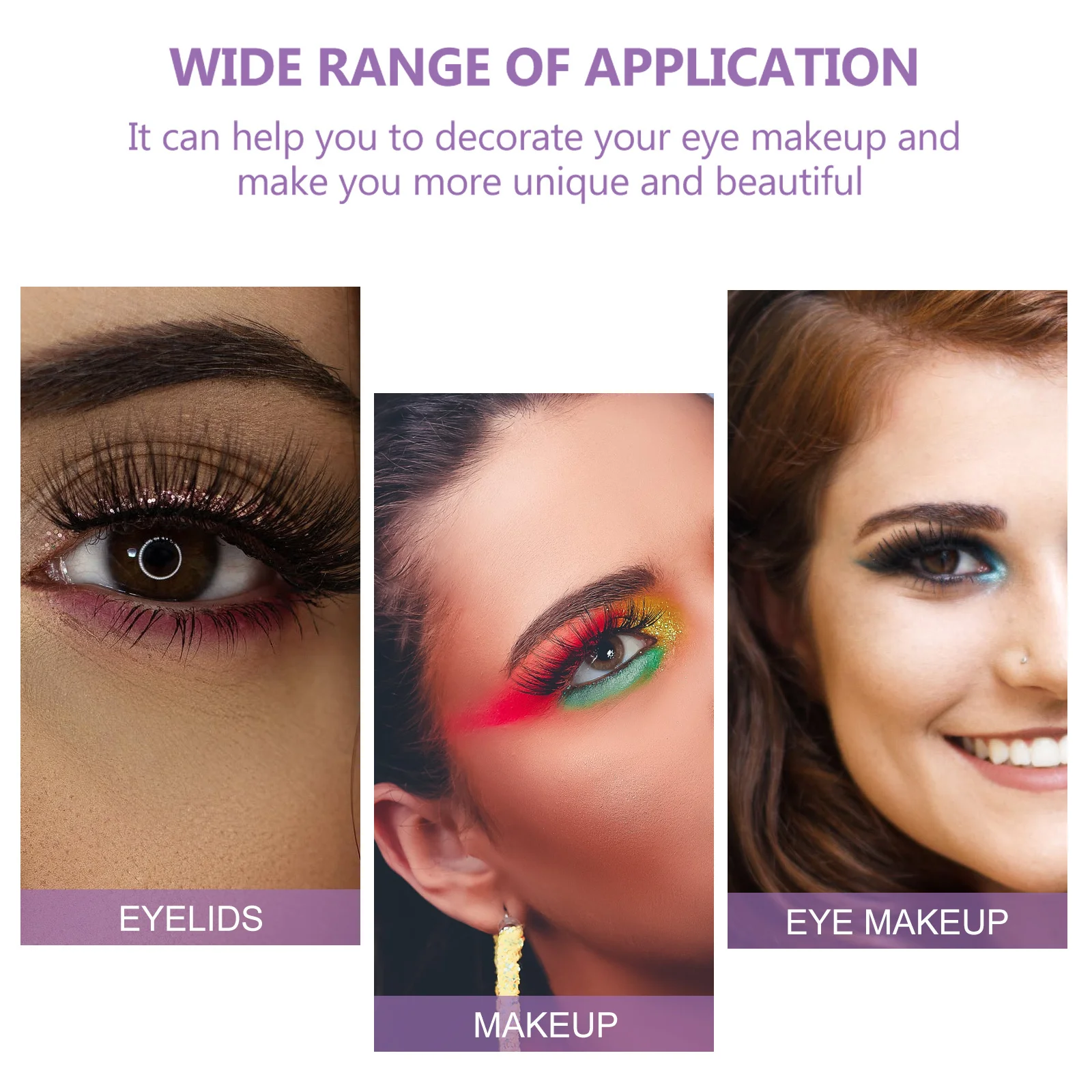 4 pary naklejek na powieki, czarne brokatowe, gęste taśmy do rzęs, ułatwiające aplikację, powiększające oczy, na imprezy kostiumowe, koncerty, do codziennego użytku.