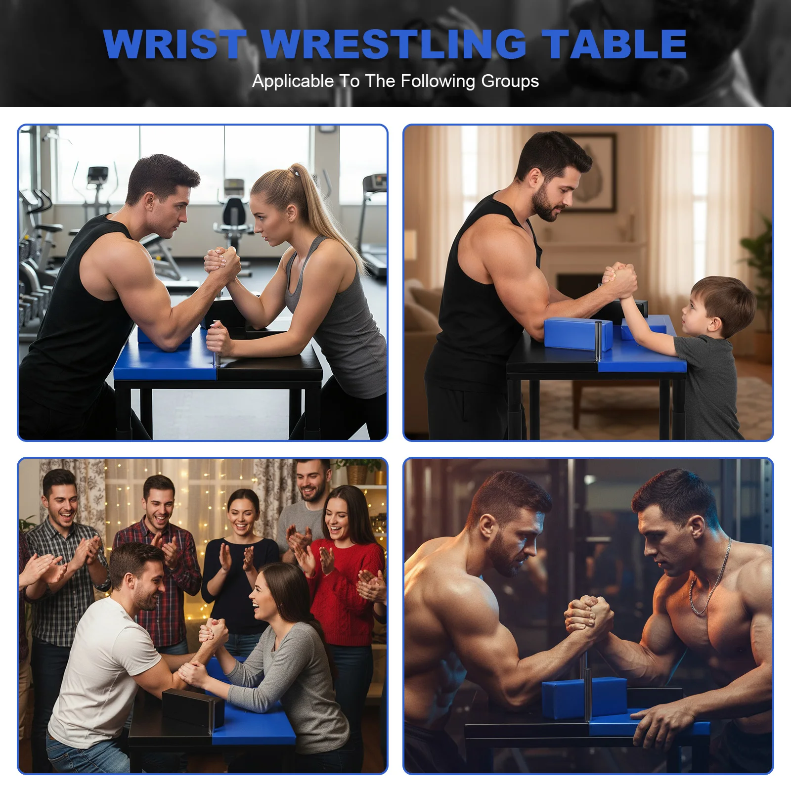 

Standard Arm Wrestling Battle Table Standard Wrist Stand W/ Elbow & Forearm Pads Steel Farme for Strength Training Enthusiasts