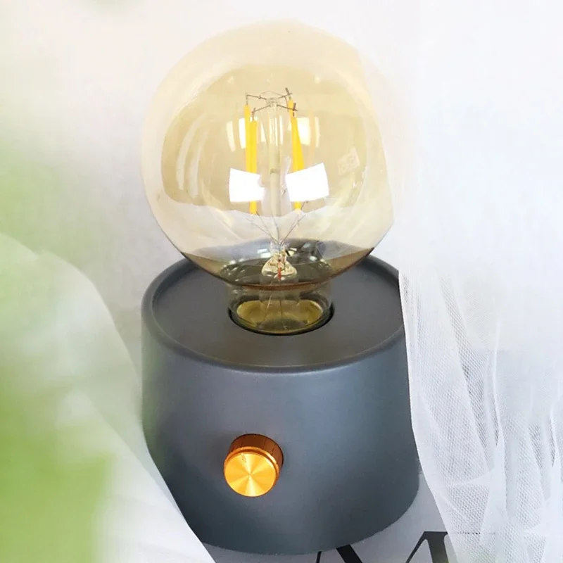 LED Night Light Battery Powered Bulb Lamp Desktop Office Light Retro Bulb Shape Night Light For Baby Room Bedroom Corridor Lamp