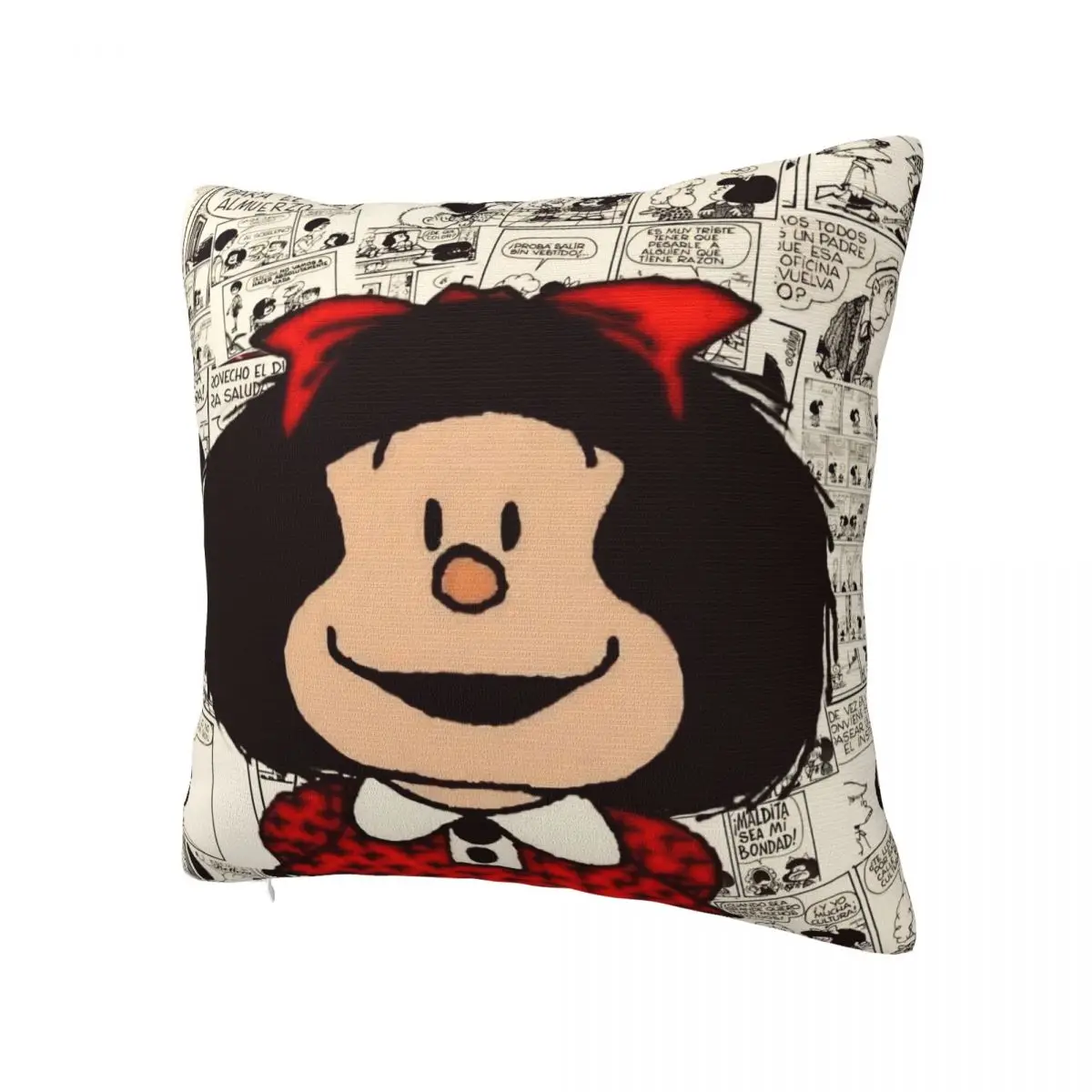 Love Mafalda Cartoon Pillowcase Soft Polyester Cushion Cover Decorations Pillow Case Cover Home Zippered 18''