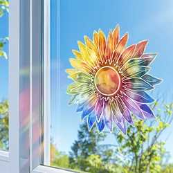 Sun Flower Sun Catcher Stickers Self Adhesive Pvc Window Wall Decal Suncatcher Rainbow Maker Wallpaper Bedroom Home Decor
