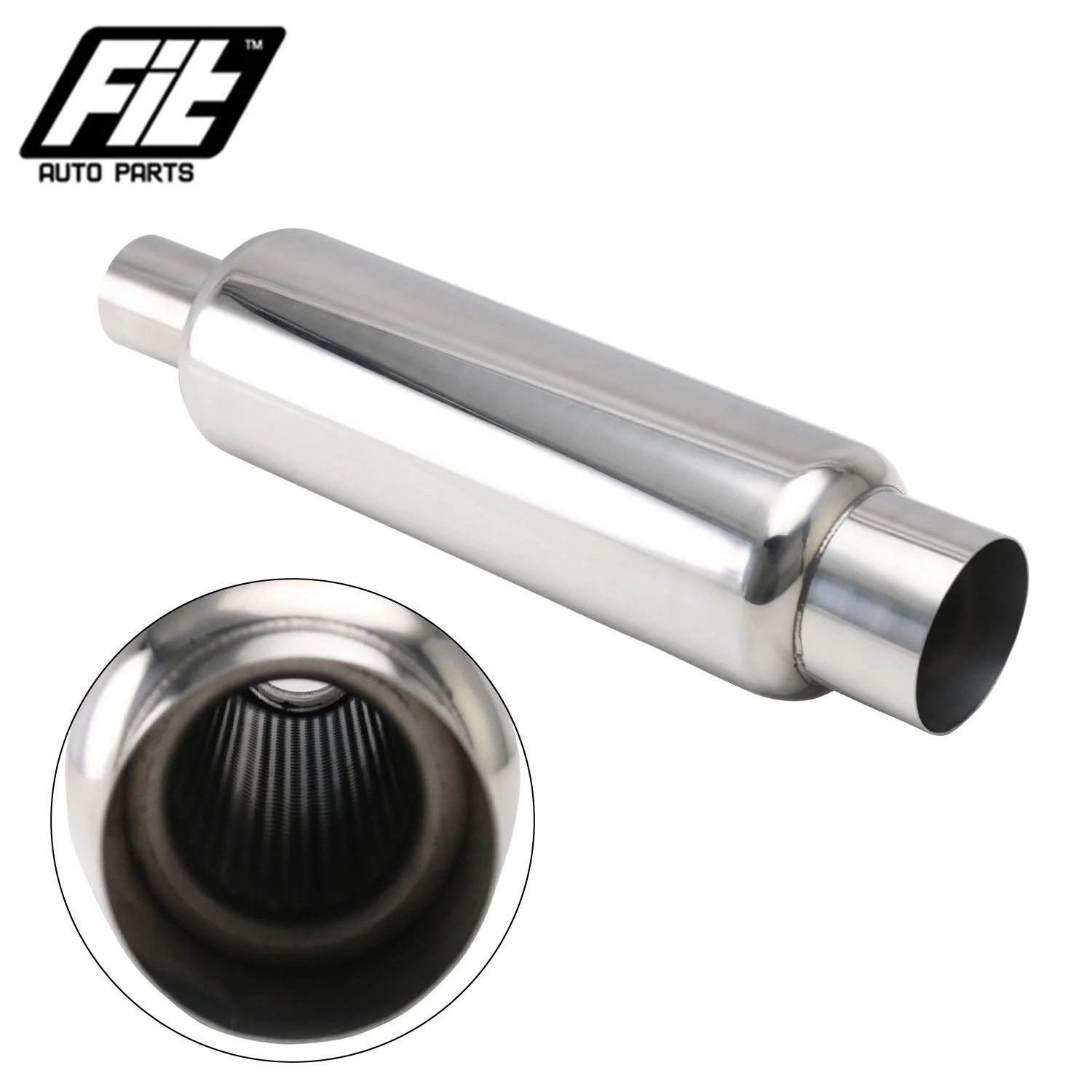 

High Quality Stainless Steel Muffler Tail Pipe Universal Car O.D 51mm to 76mm Exhaust System Sport Muffler