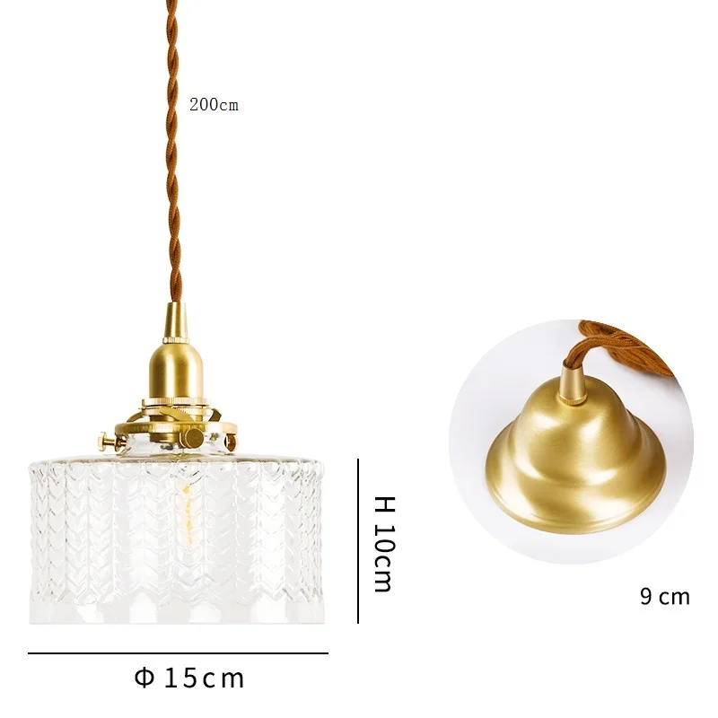 IWHD Clear Glass LED Pendant Light Fixtures Home Indoor Decor Bedroom Living Room Copper Nordic Modern Hanging Lamp Luminaria