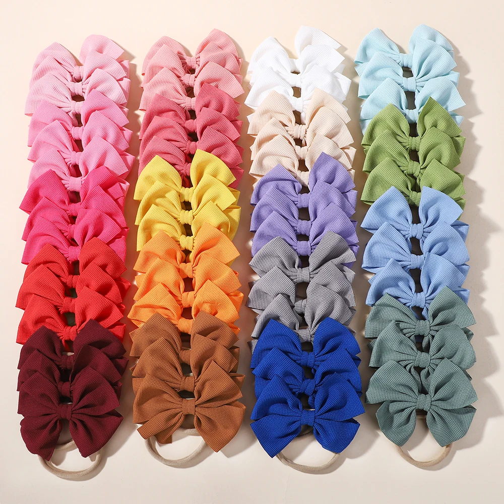 10pcs Random Color Baby Girl Bows Headband Newborn Big Hairband Accessory Kids HairBand Outdoor Toddler HeadWrap Children