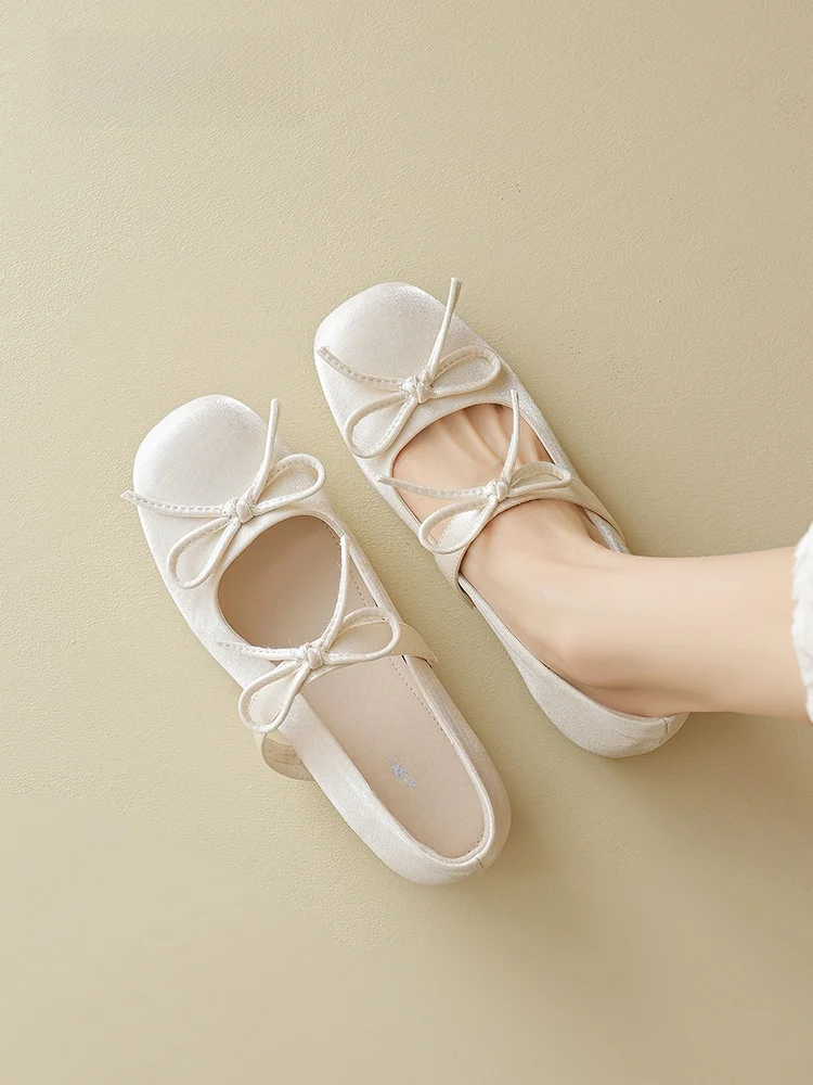 

Agsdon Ballet Mary Janes Women's Shoes Summer 2026 New Style Internal Heightening Not Tired Foot Absolutely Shoes Knot