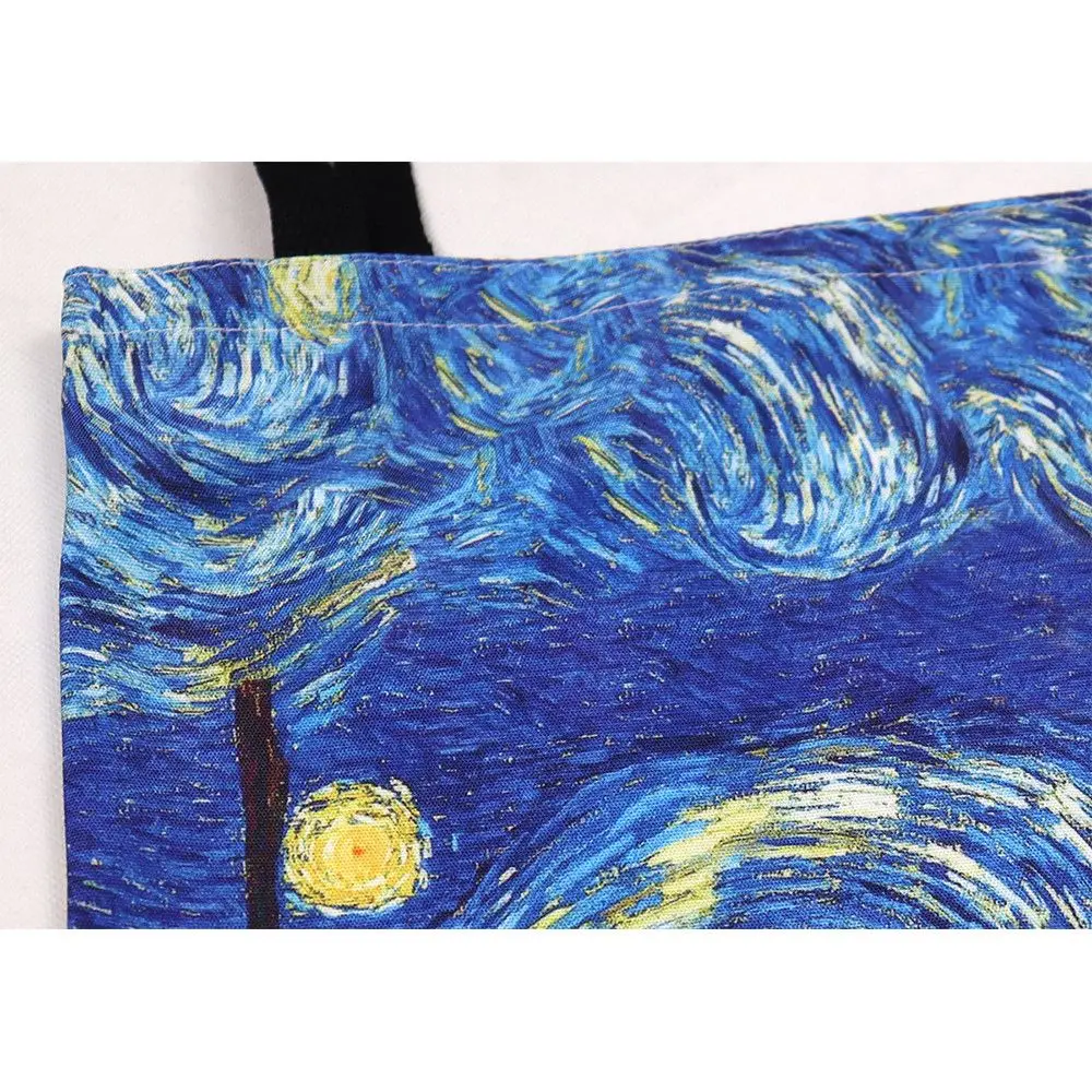 1Pc Van Gogh Shopping Bag Big Tote Harajuku Shopper Bag Women Canvas Shoulder Bag Female Ulzzang Funny Eco Large-capacity