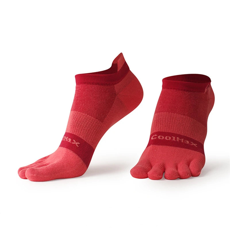 1 Pairs Coolmax Boat Socks for Men Solid Colors Breathable Cotton Quick-Drying Sweat-Wicking Elasticity Five-Finger Cycling Sock - Image 4