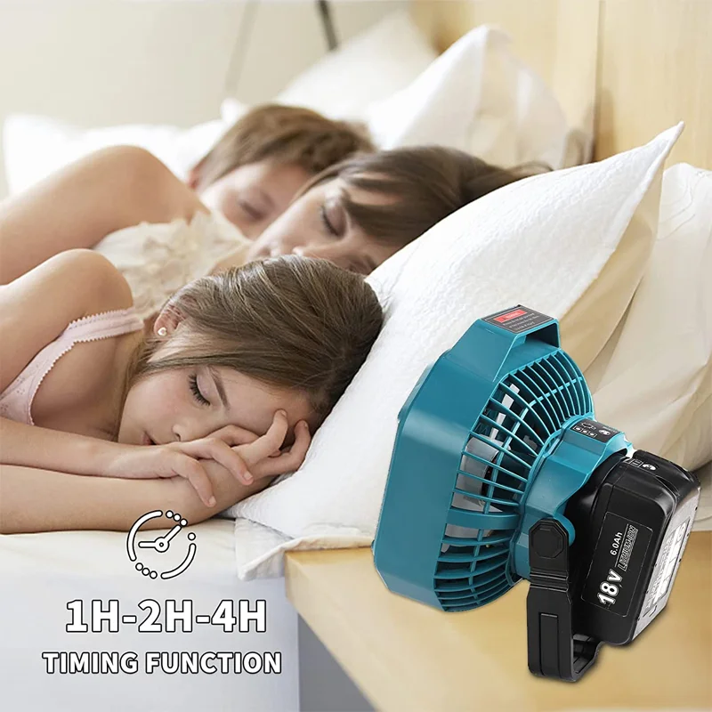 Imagem -06 - Bateria Operado Camping Fan Ventilador Tent Portátil a Pilhas Makita Dewalt Bosch Milwaukee Blackdecker Artesão 14.418v