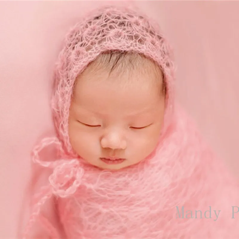 Newborn wrap photography props,baby knit mohair blanket photo props