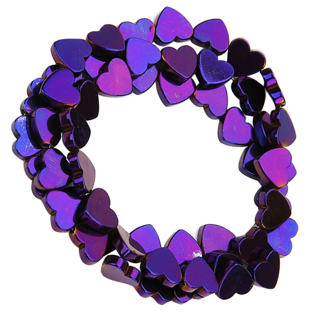 50 Stuks Plated Gekleurde Stenen Kralen Holle Hartvorm 8mm Hematiet voor DIY Sieraden Maken Kralen Armband Ketting Accessoires