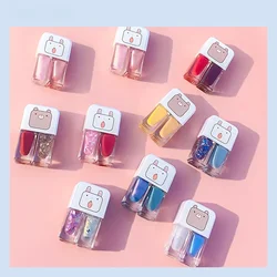 Esmalte de uñas de dos tonos sin luz, esmalte de uñas seco a base de agua, brillo esmerilado brillante, esmalte de uñas de Gel helado de verano